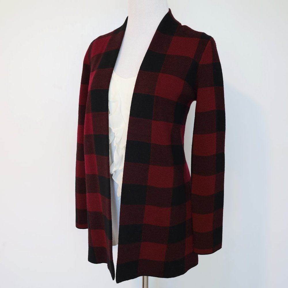 TALBOTS Small Petite Sweater Buffalo Plaid